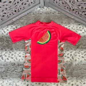 O’Rageous rashguard girls size small neon watermelon beach pool party tropical